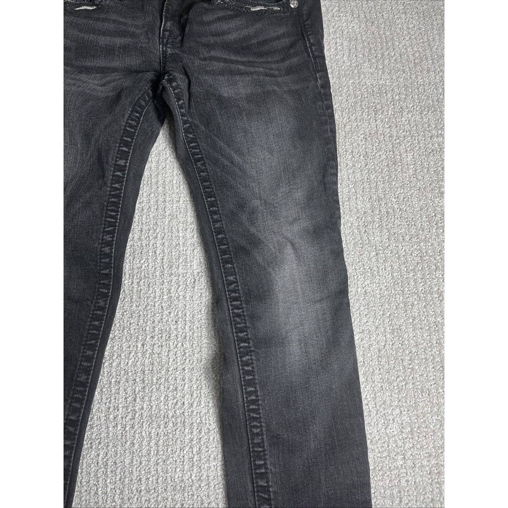Miss Me Jeans Womens 28x30 Black Signature Skinny Embellished Pockets Bling - Picture 9 of 13